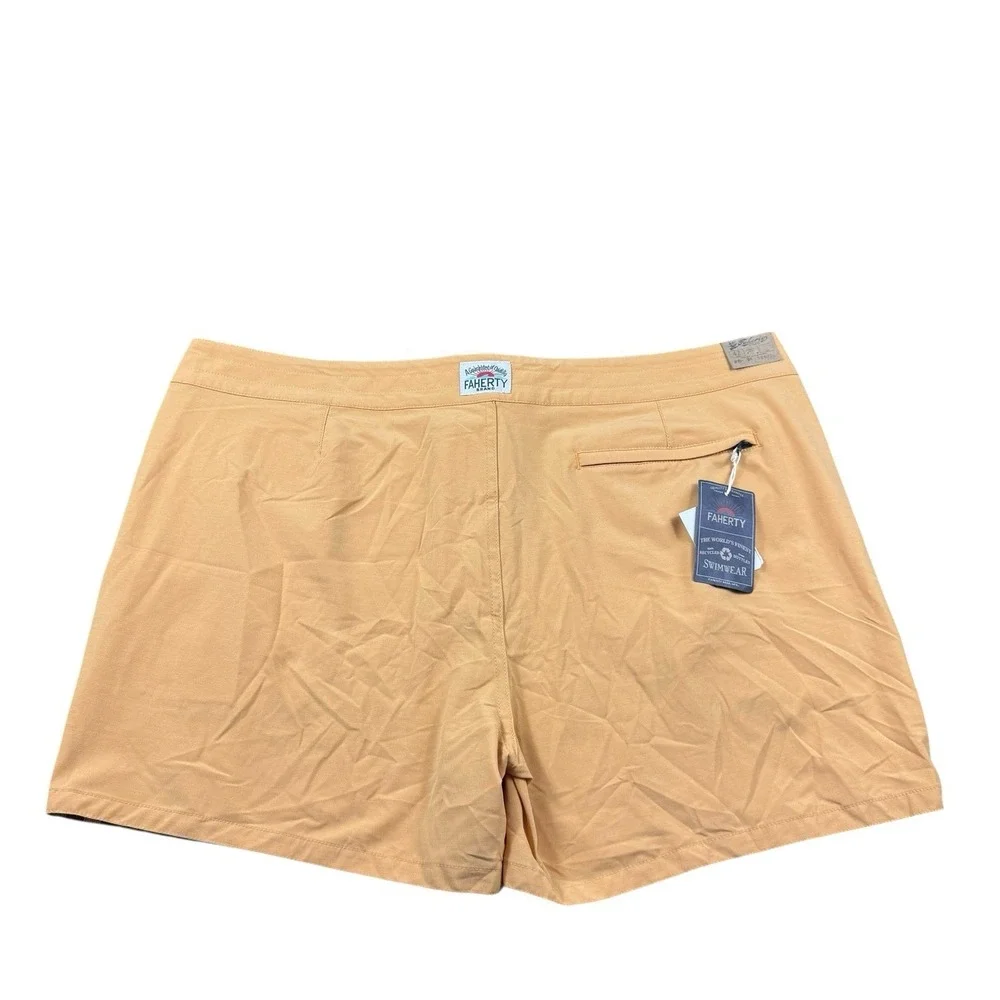 Faherty Surf Stripe Honey Yellow Mens Boardshort Size 42 MSU2103 NWT